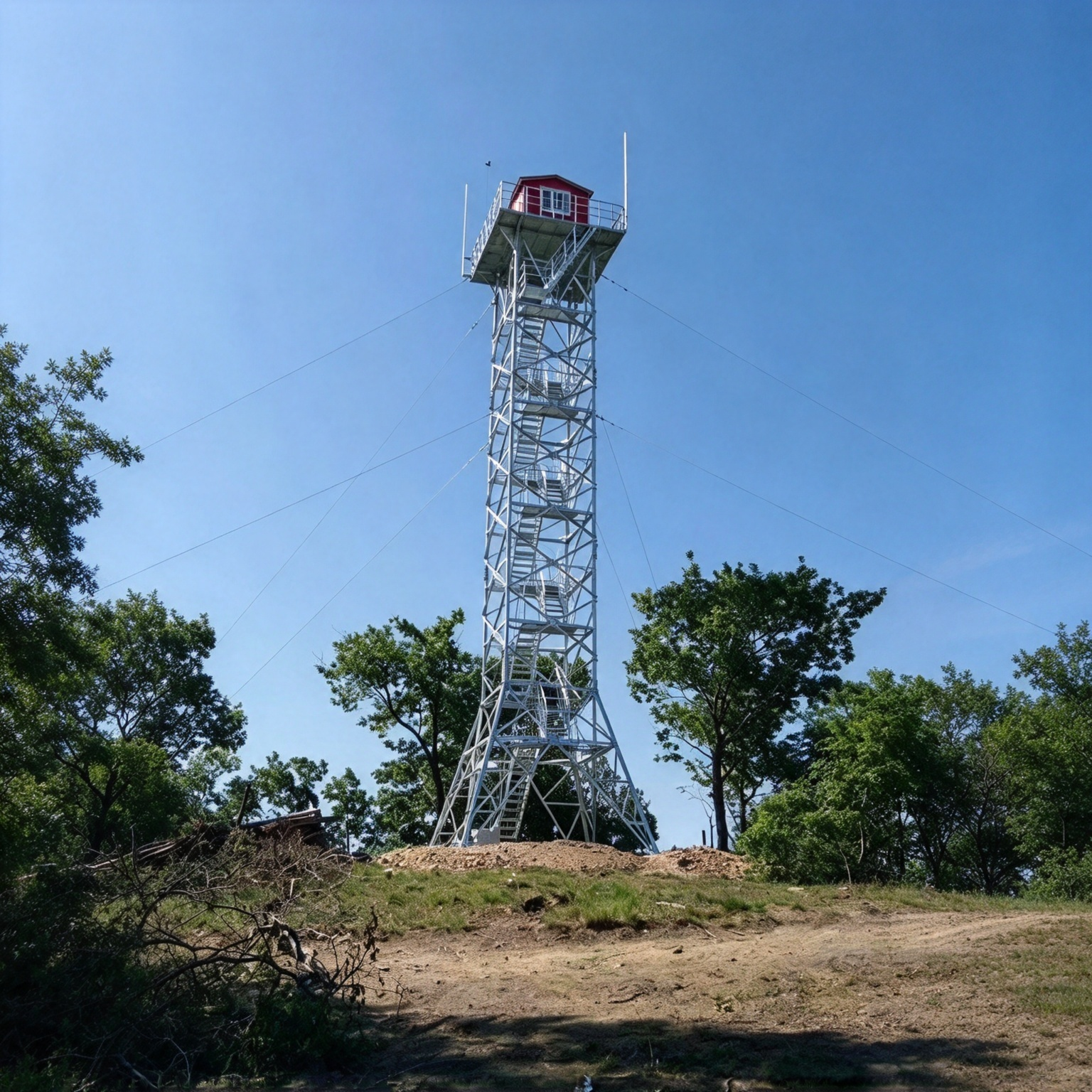 Galvanized Cuard Tower Four-Leg Steel Structure Frame Observation Tower